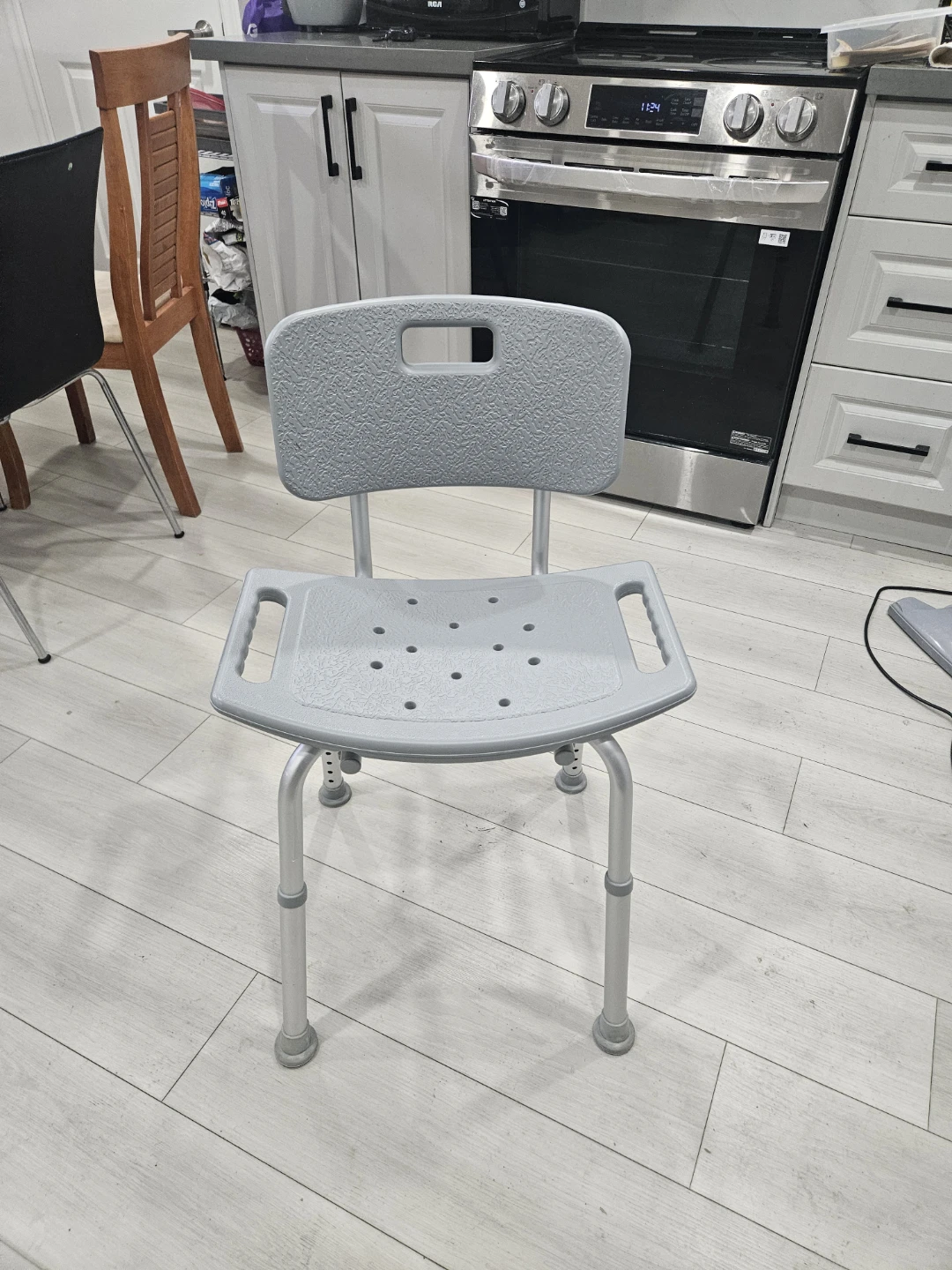 Grey Shower Chair with Back
