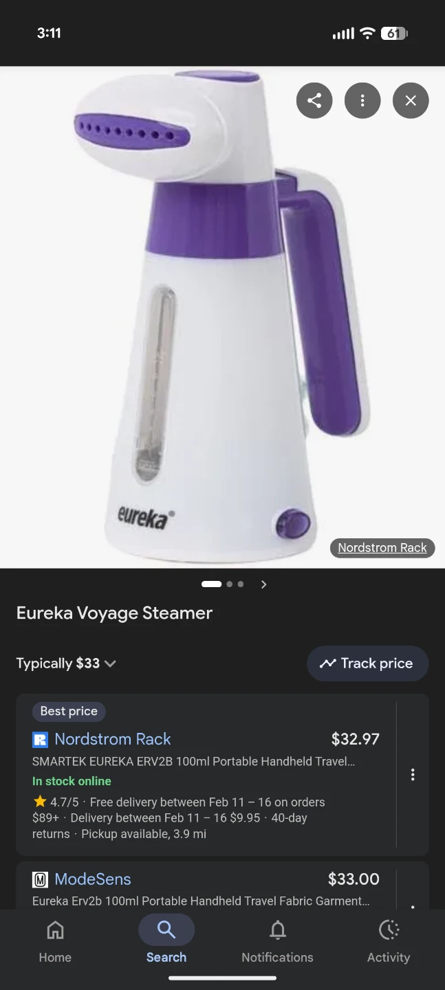 Eureka Handheld Fabric Steamer🏆 - photo 4