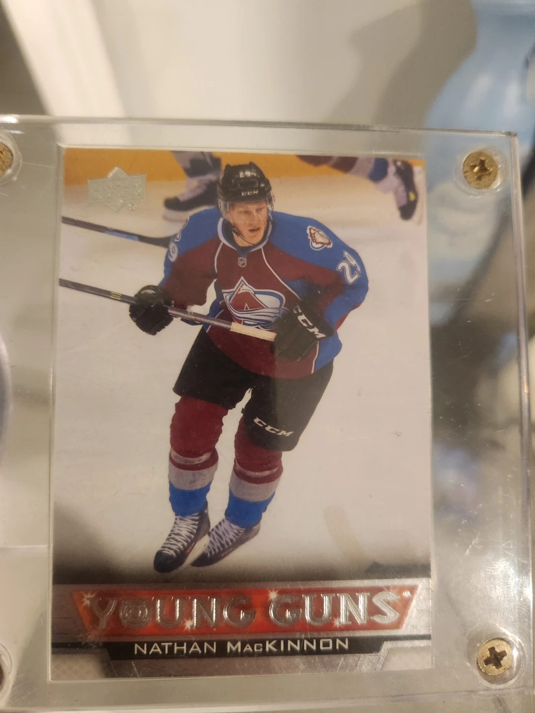 Nathan MacKinnon Young Guns Hockey Puck and Card - photo 3