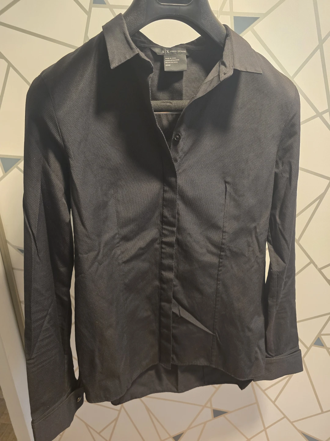 Armani Exchange Black Textured Button-Up Shirt woman's - photo 2