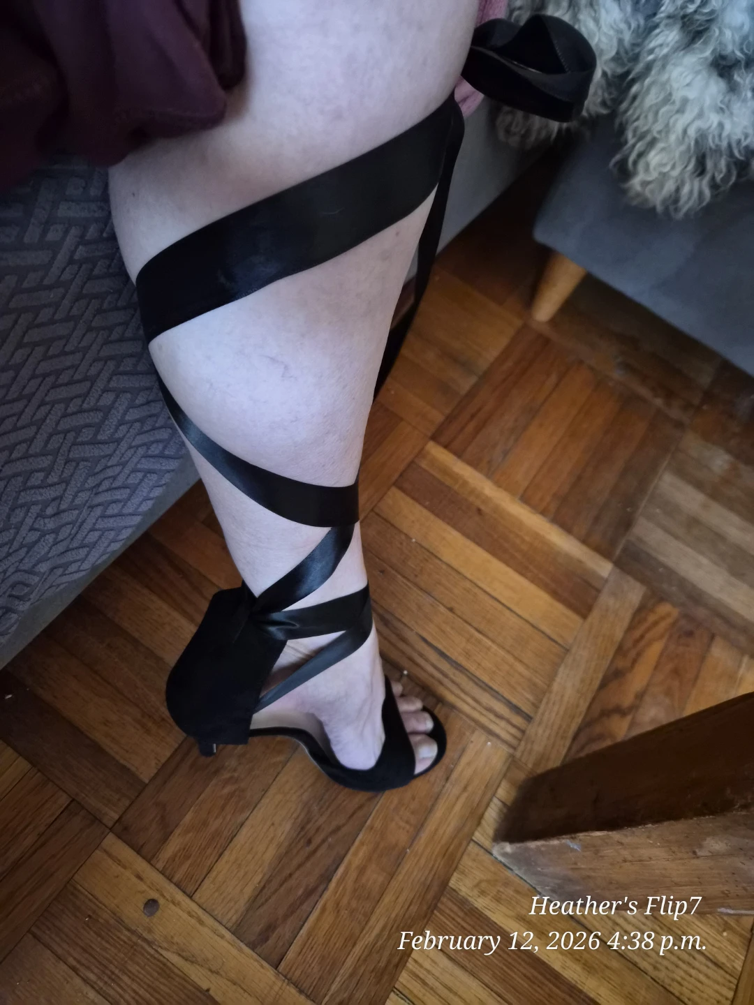 Black Fo-Suede Lace-Up Heels - Size 40 or 9 1/2 - photo 4