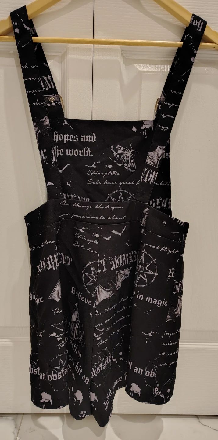 Black goth Print Overall Shorts size xs-small - photo 2