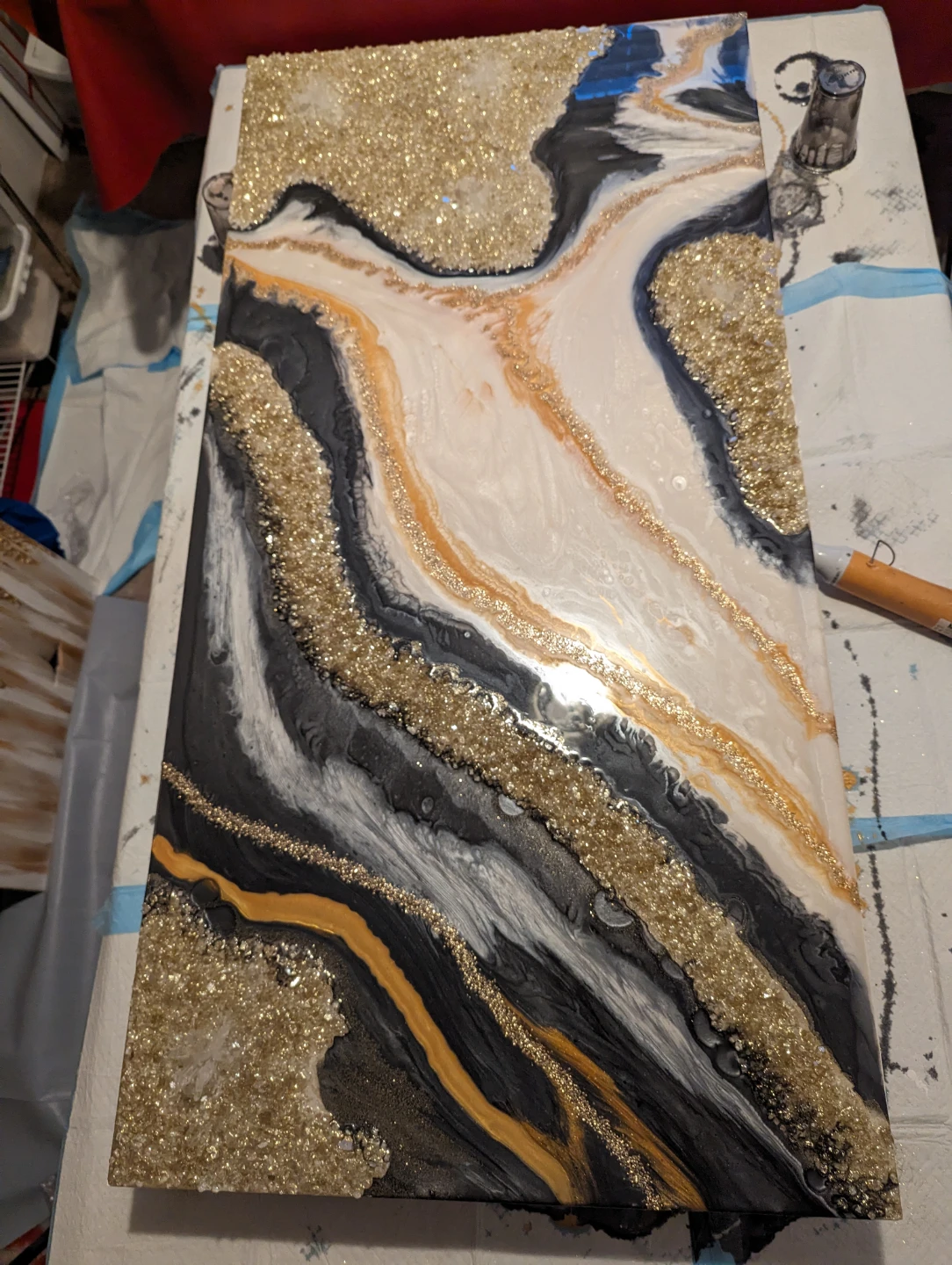 Al Hamdu Lillah Resin Art Canvas - photo 3