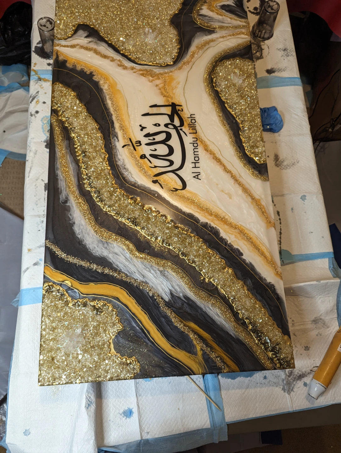 Al Hamdu Lillah Resin Art Canvas - photo 4