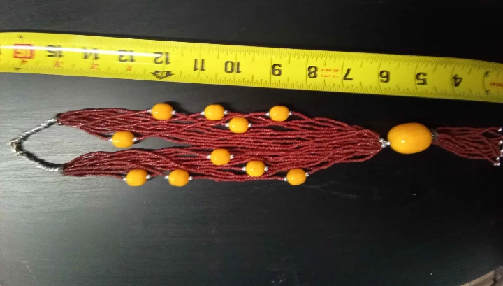 Layered Beaded Necklace with Yellow Accent Beads - photo 2