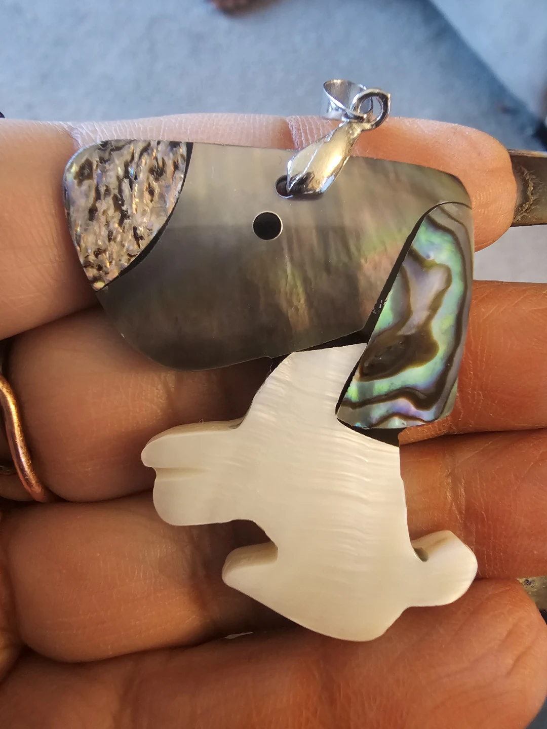 Mother of Pearl and Abalone  Pendants Necklace - photo 4