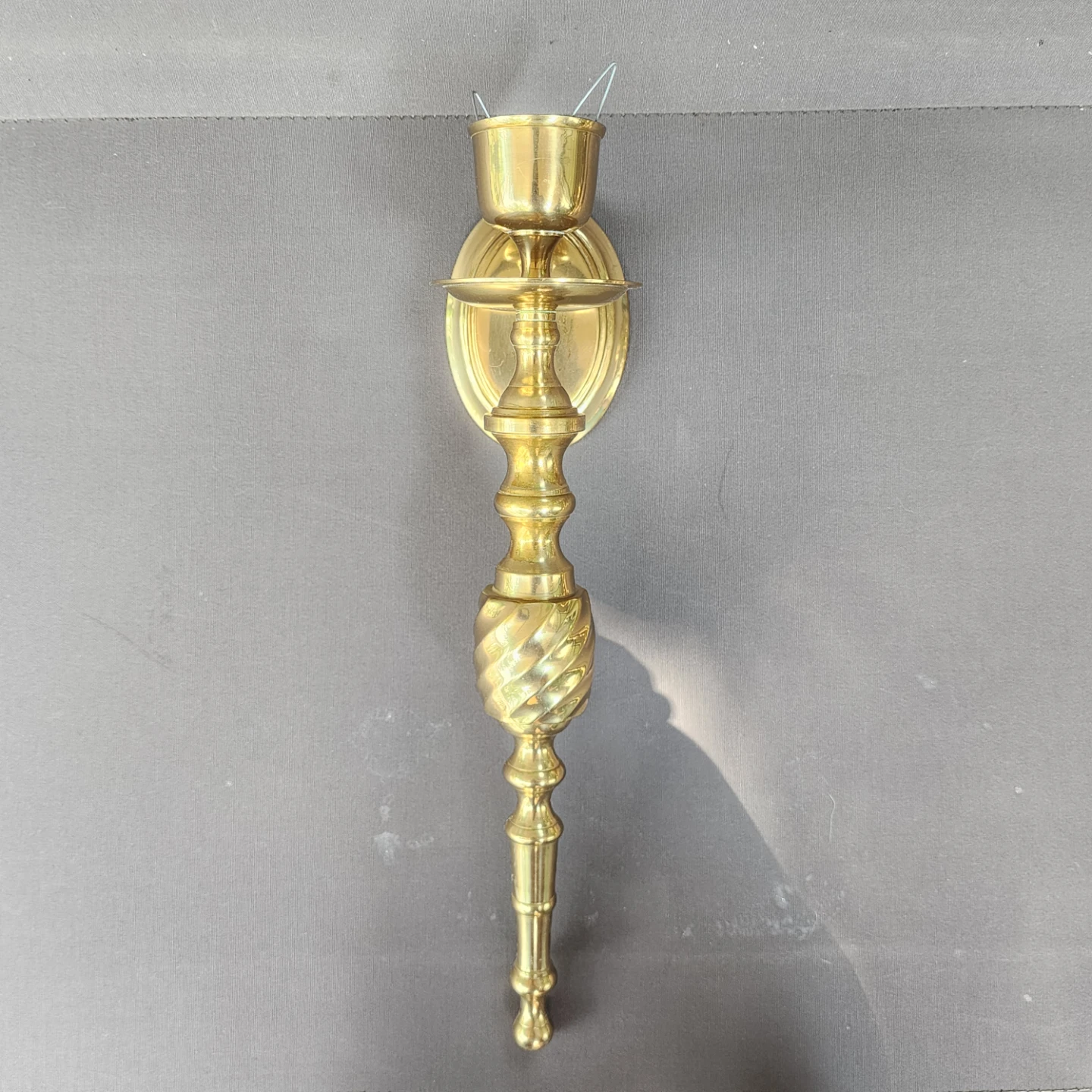 Vintage Set of 2 Solid Brass Candle Holder Wall Sconce India - photo 5