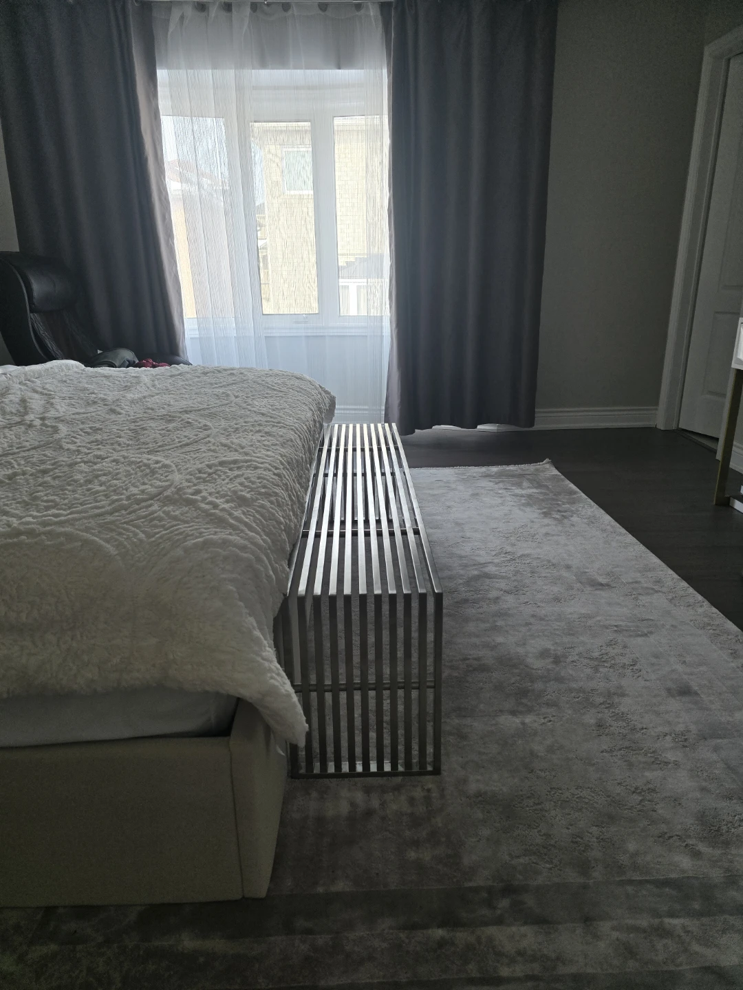 Modern Metal Slat Bench - photo 2