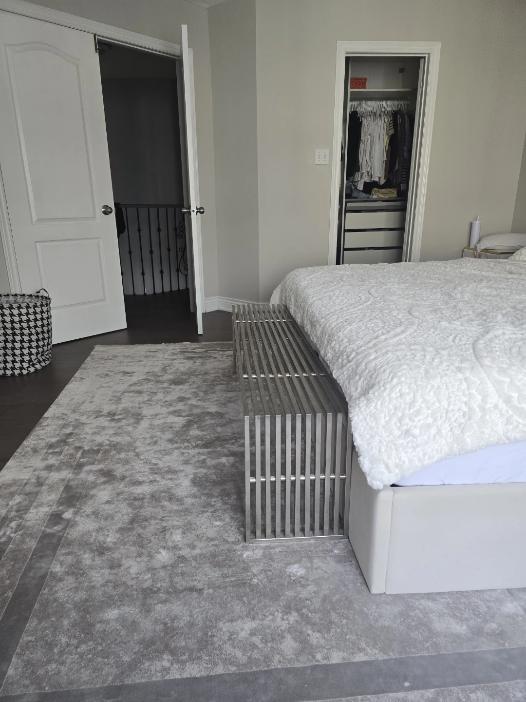 Modern Metal Slat Bench - photo 3