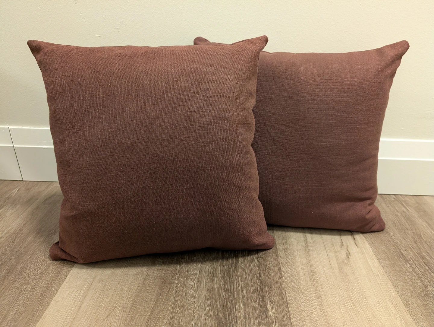 Set of 2 Eggplant colored Throw Pillows