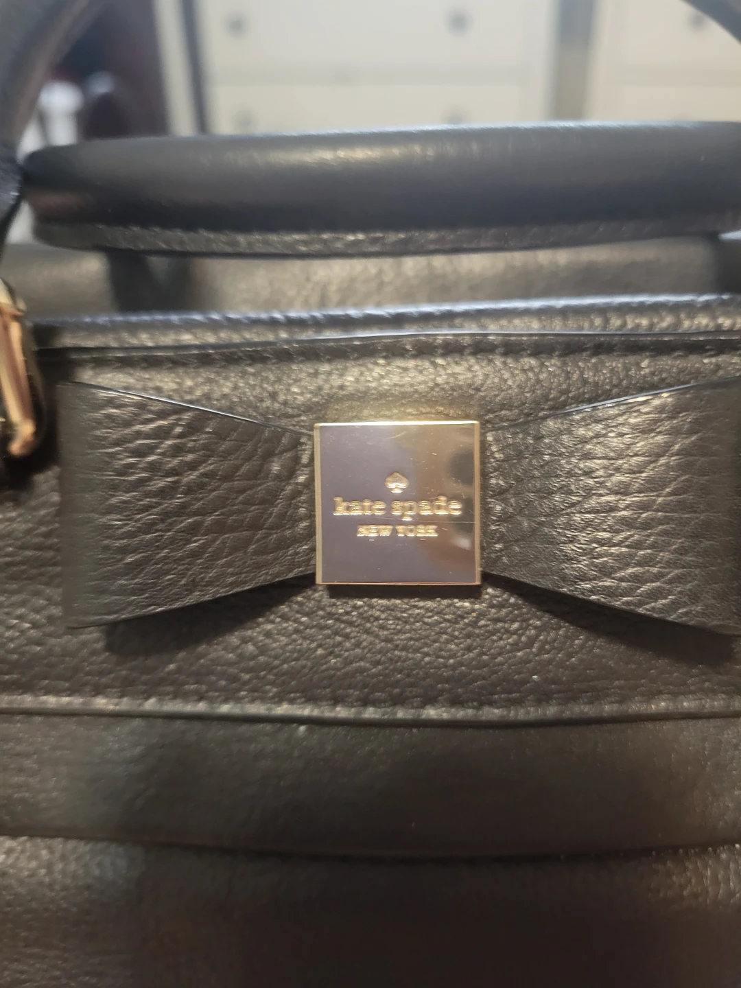 Kate Spade New York Black Leather Bow Satchel Handbag - photo 2