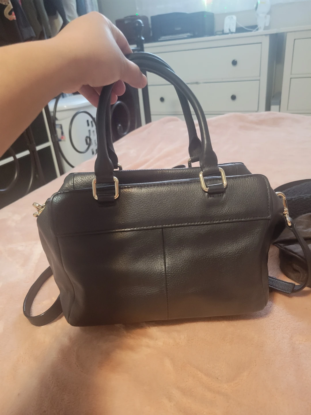 Kate Spade New York Black Leather Bow Satchel Handbag - photo 3