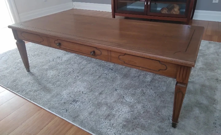 Wooden Coffee Table with Faux Drawer - photo 3