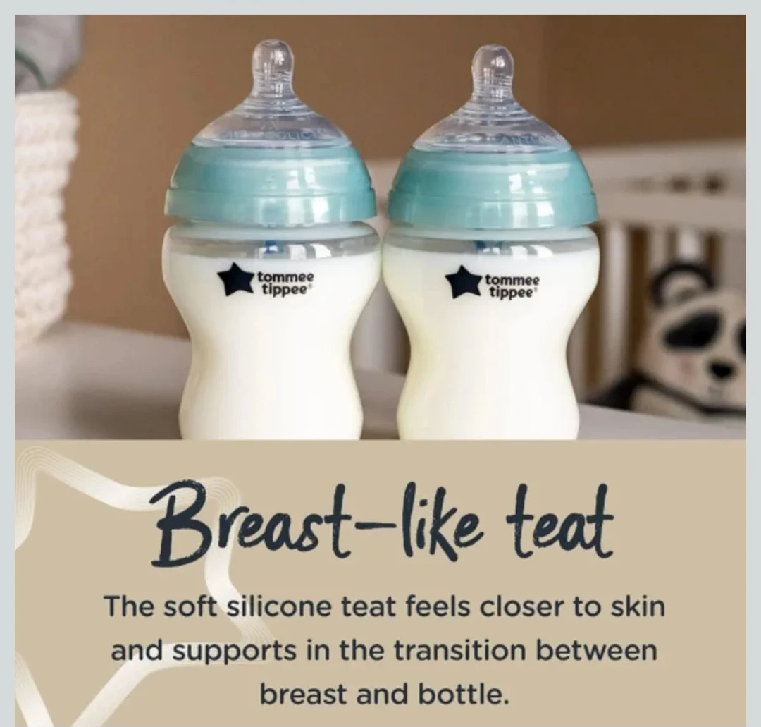 Tommee Tippee Anti-Colic Baby Bottle, Slow Flow Breast-Like ...