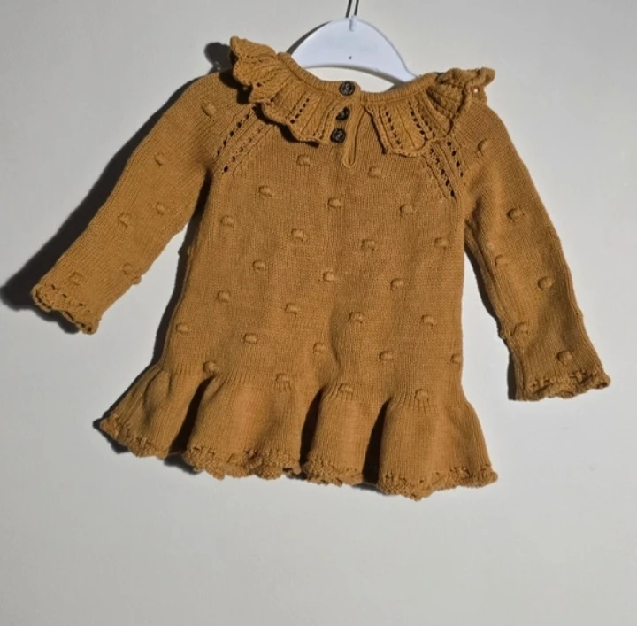 Baby Girl Knit Dress and Hat Set - photo 3