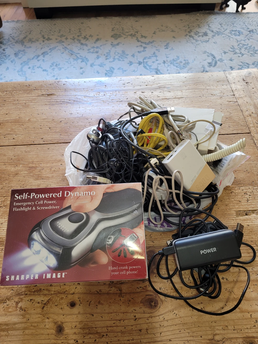 Free power packs, USB cables, Emergency Flashlight Screwdriver