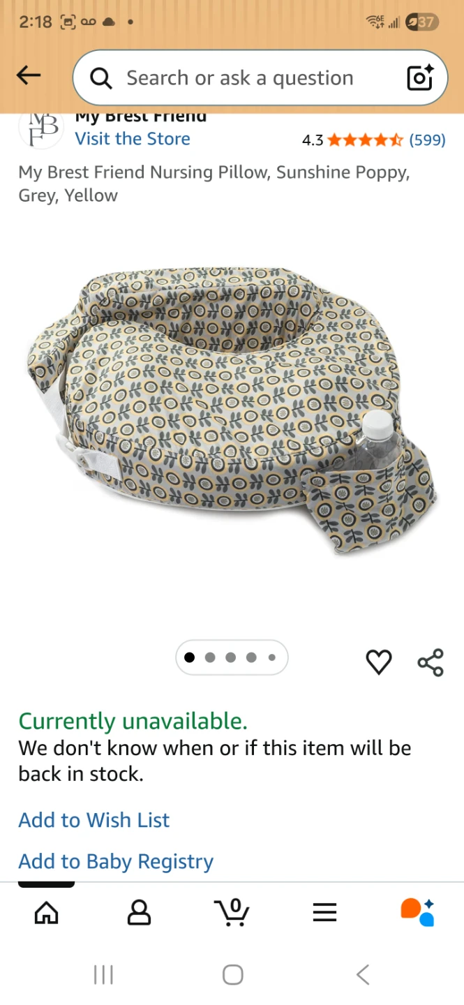 🏆My Brest Friend Nursing Pillow - Sunshine Poppy Grey Yellow - photo 3