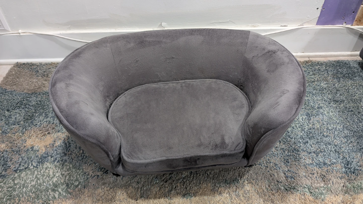 Gray Velvet Pet Couch - photo 4