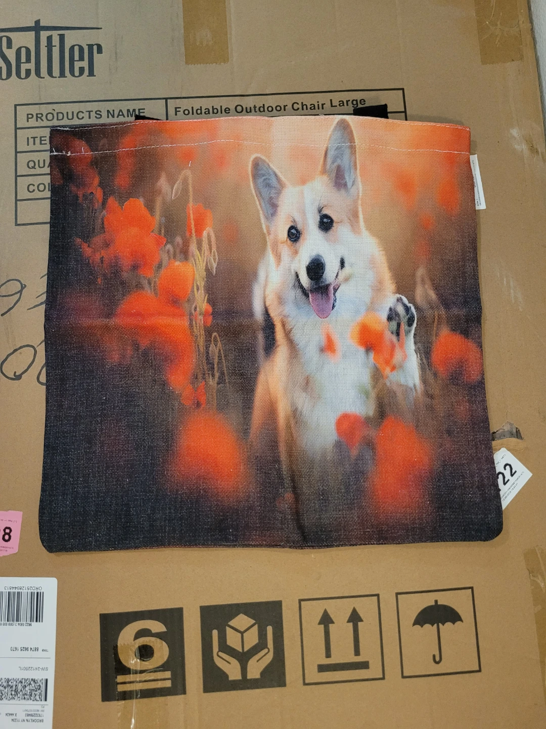 SunSettler Corgi & Poppies Tote Bag - photo 3
