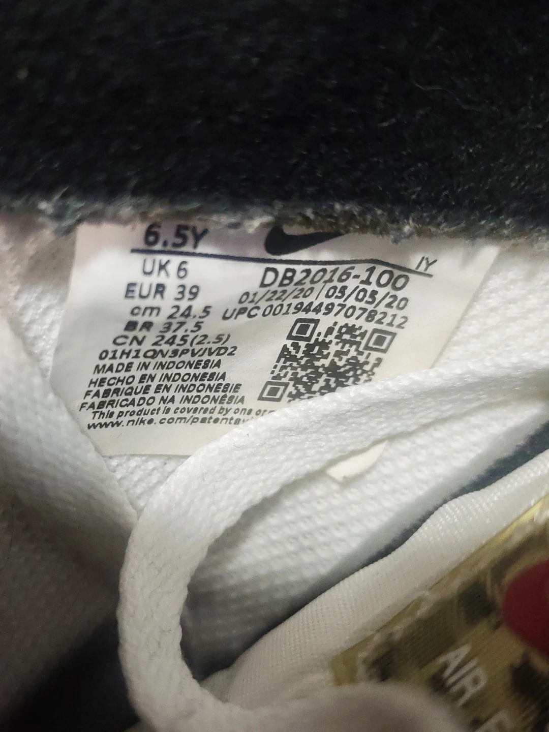 Nike Air Force 1 Youth Sneakers White/Grey Size 6.5Y - photo 3