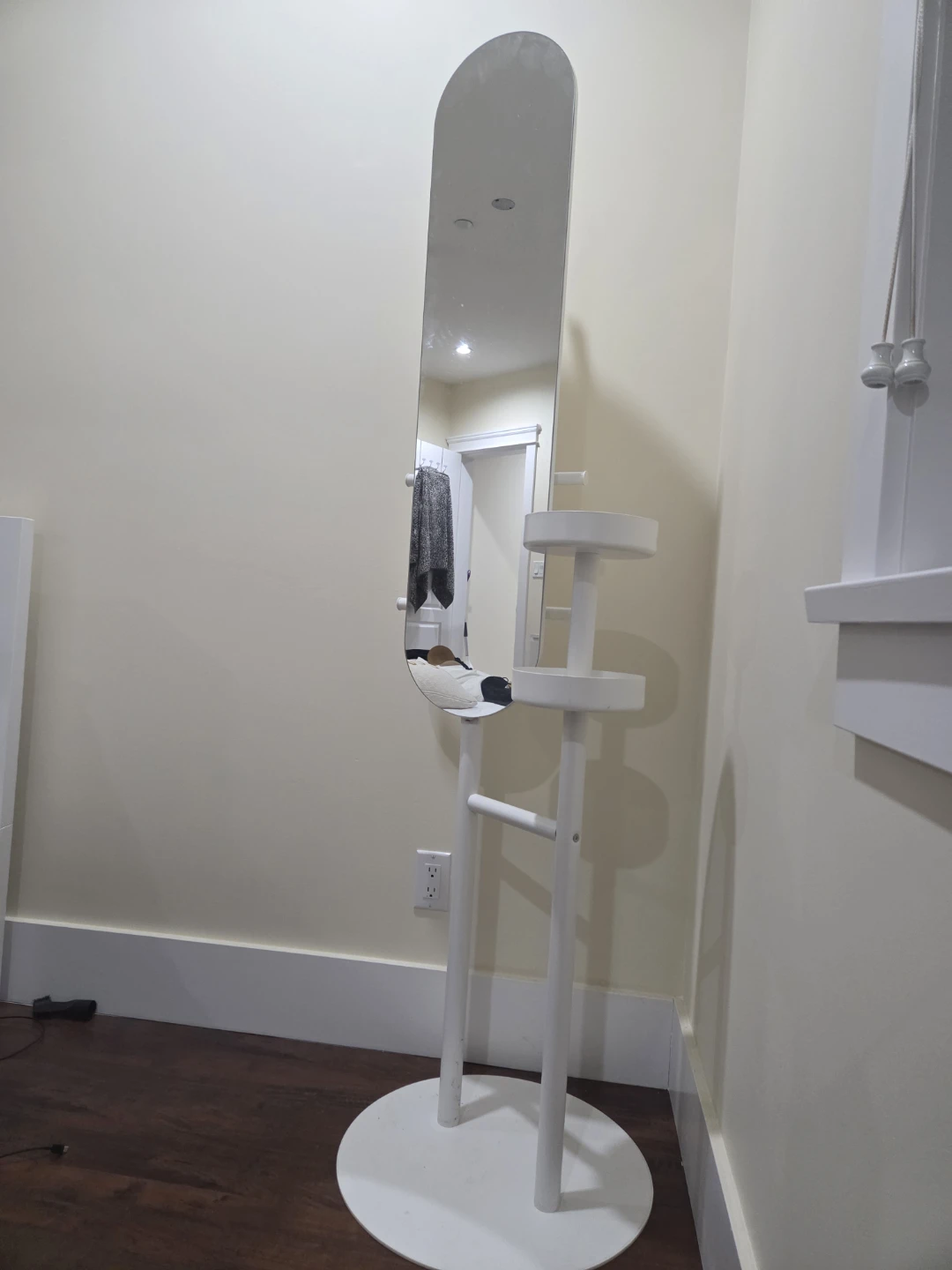 Ikea White Full Length Mirror with Storage Stand - photo 2