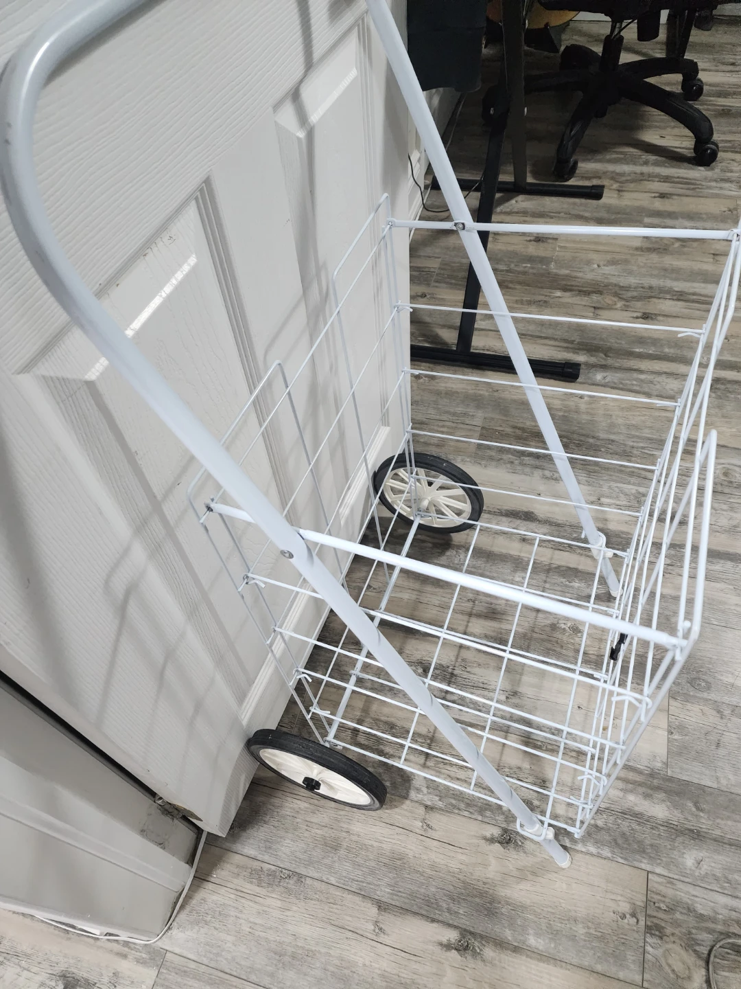 White Rolling Shopping Cart - photo 3