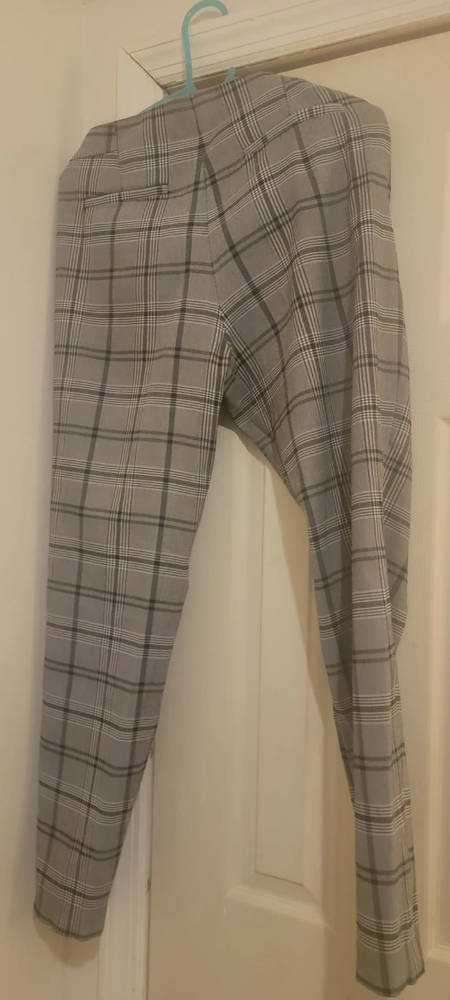 Women's Plaid Pants - Grey/White - photo 4