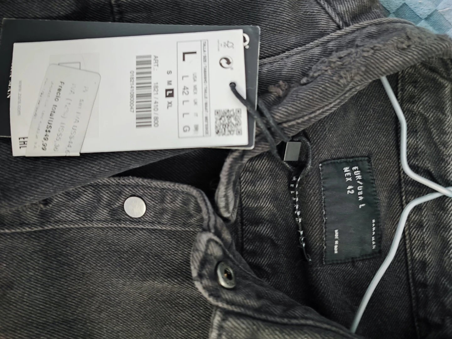 ZARA Distressed Denim Shirt - Size L - photo 3