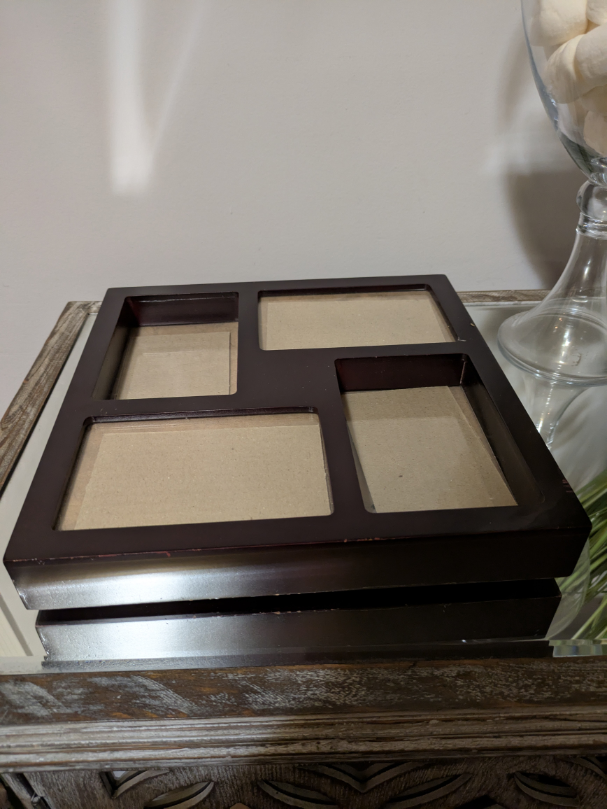 🏆 Dark Cherry Wood photo box holds 4 -  3.5 x 5.5in - photo 2