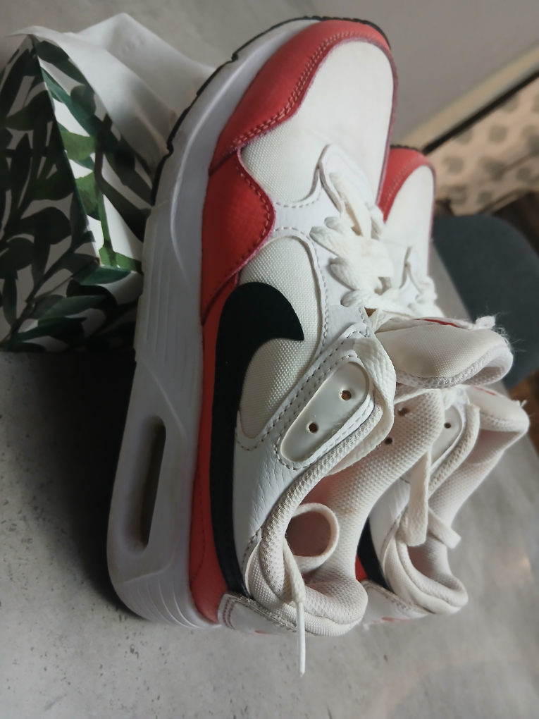 Nike Air Max Running Shoes - White/Red - US Size 6.5