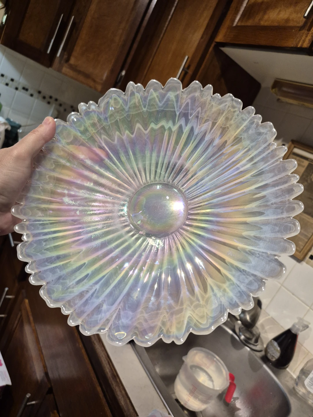 Iridescent Glass Serving Bowl