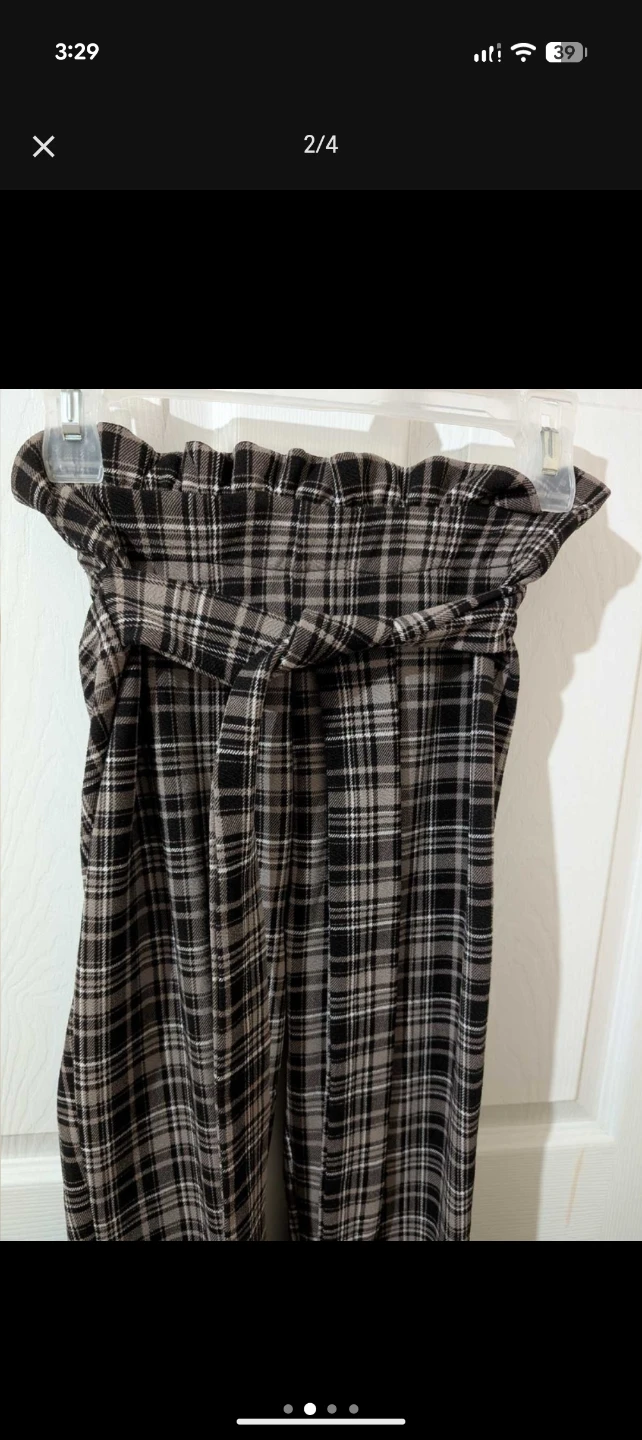 From Shein - Plaid paperbag pants - photo 2