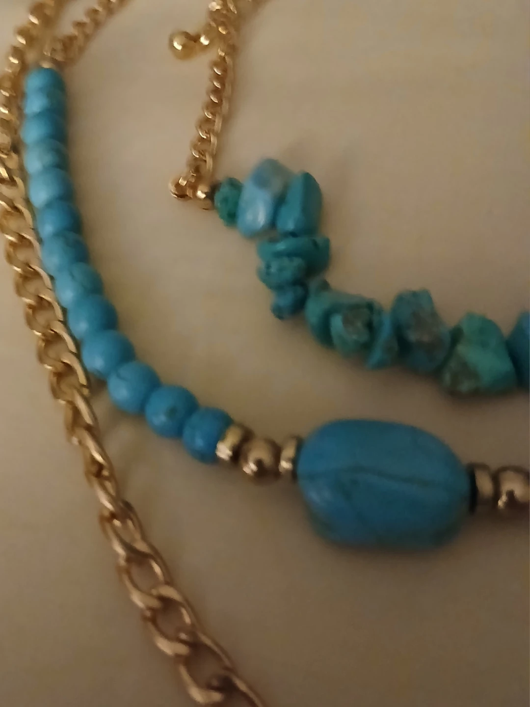 Turquoise and Gold Layered Necklaces - photo 3