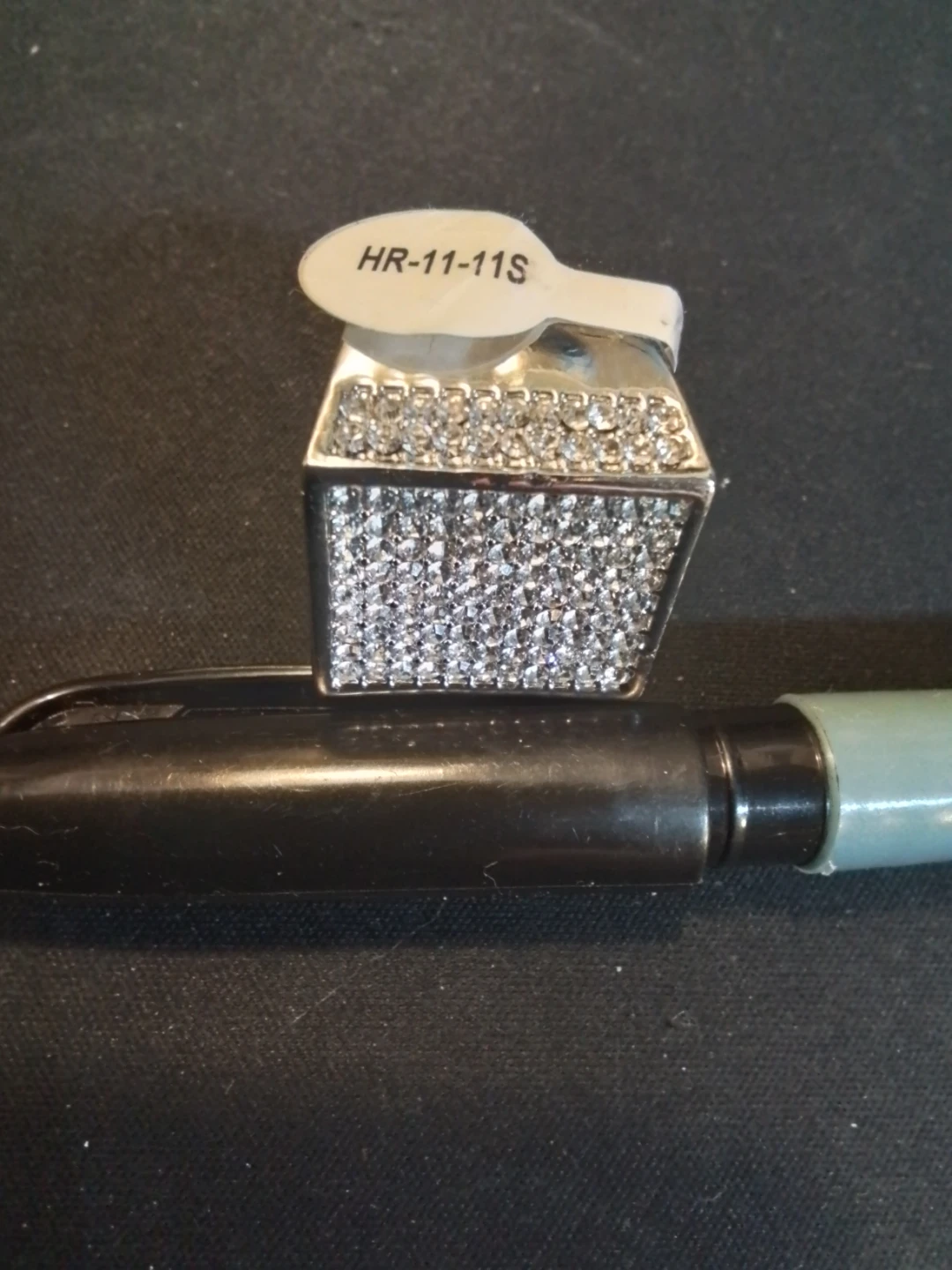 Gents Silver Composite Bead Set White CZ Gemstone Size 11 - photo 3