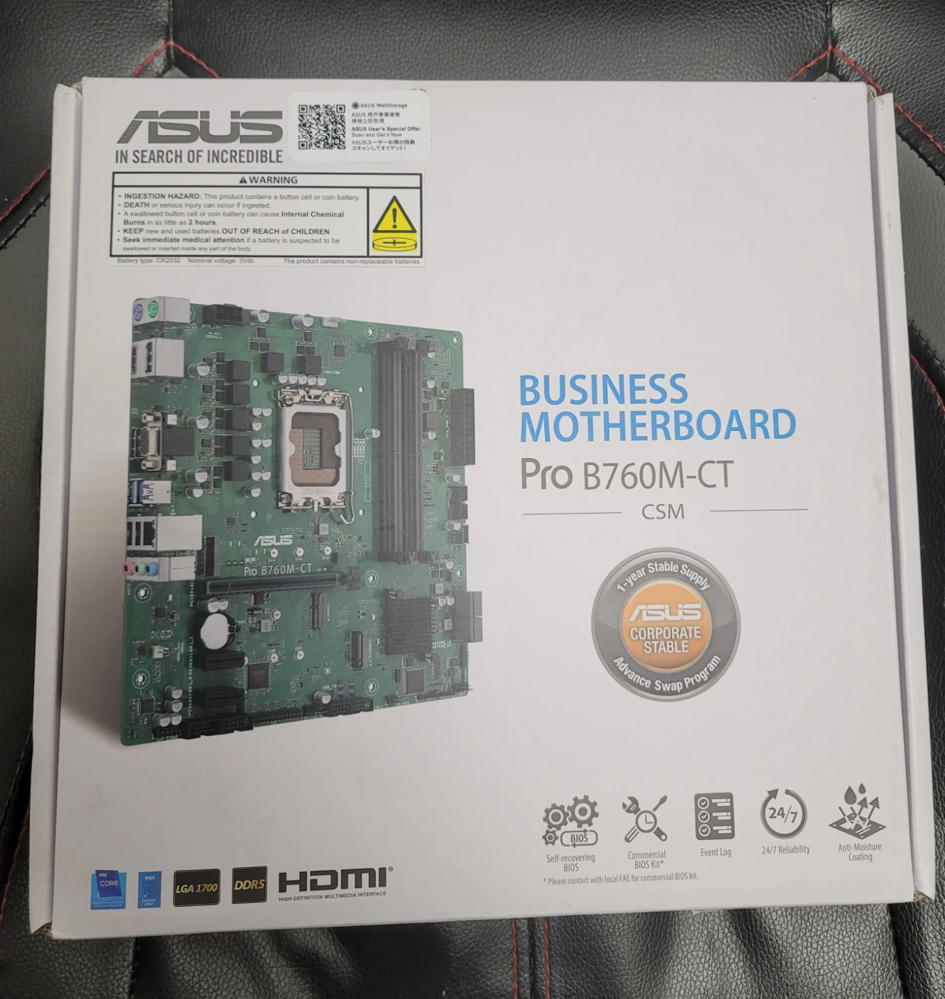 SEALED Asus pro b760m-ct-csm DDR5