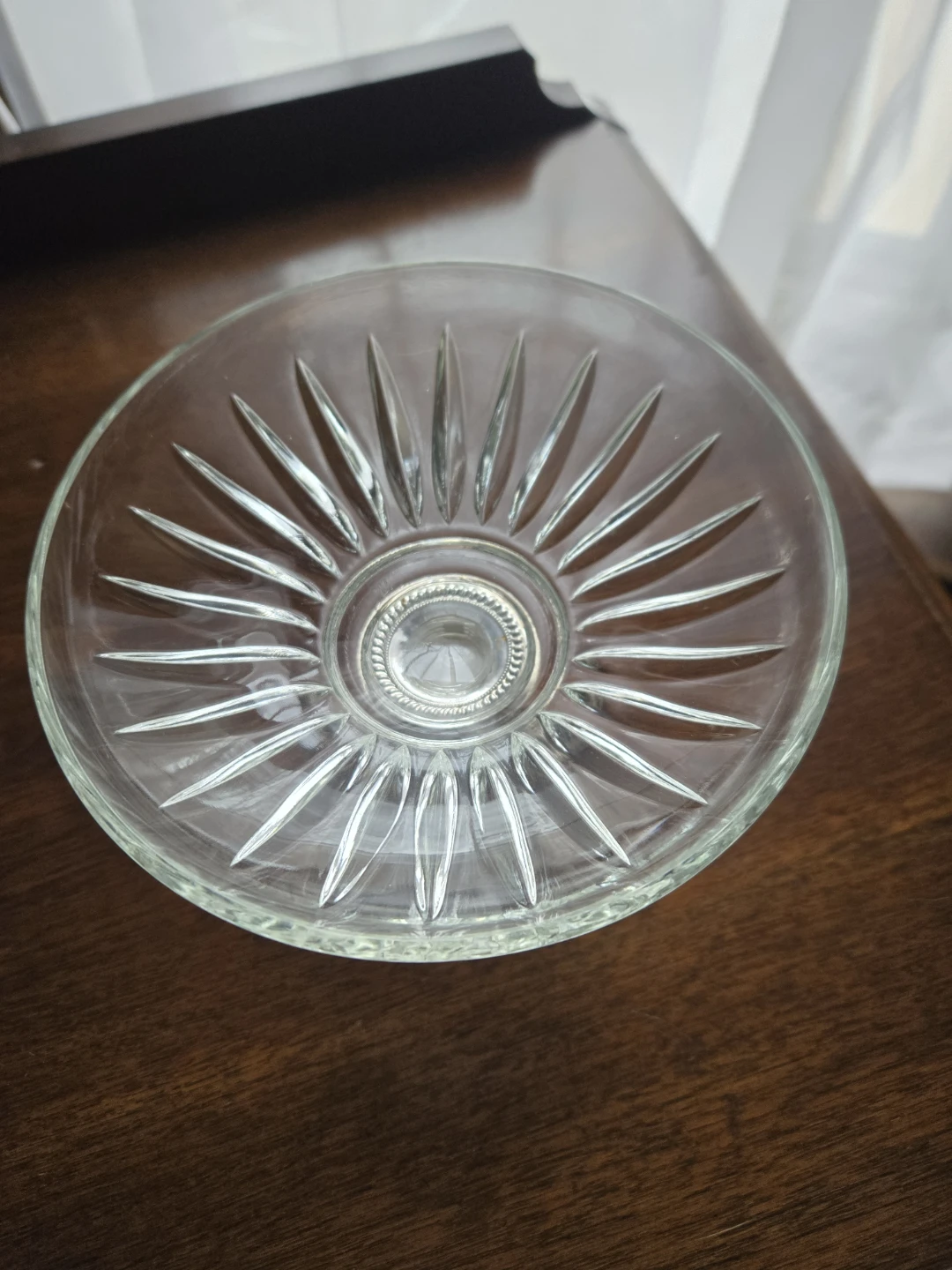 Sterling Silver and Glass Footed Candy Dish