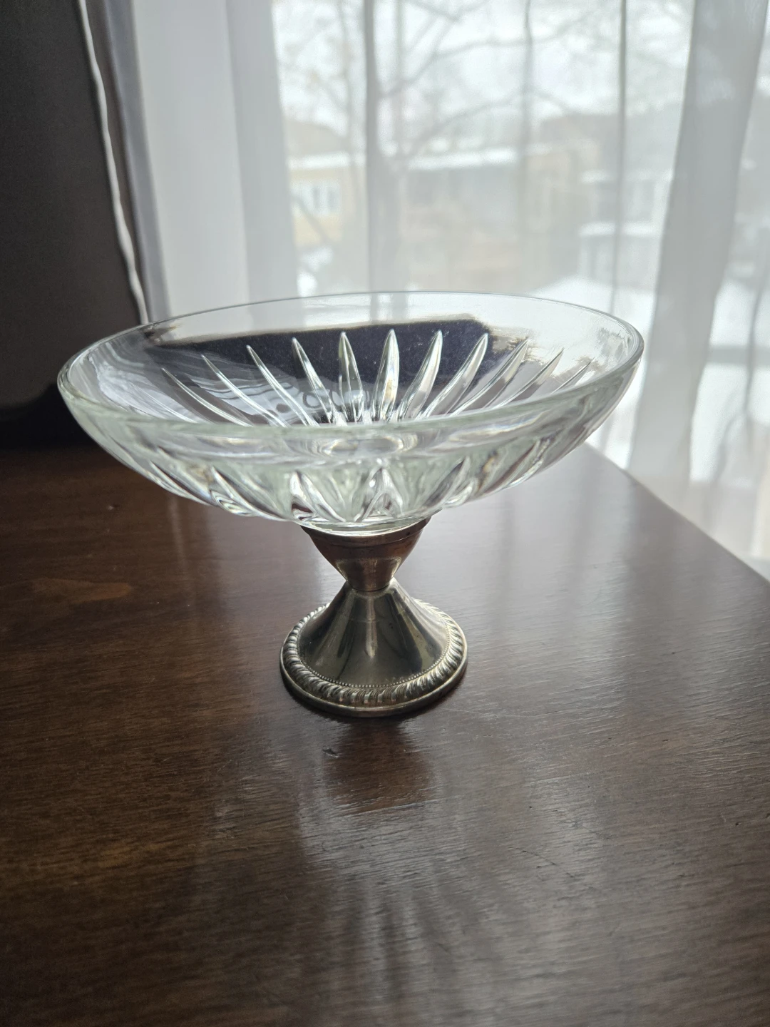 Sterling Silver and Glass Footed Candy Dish - photo 2