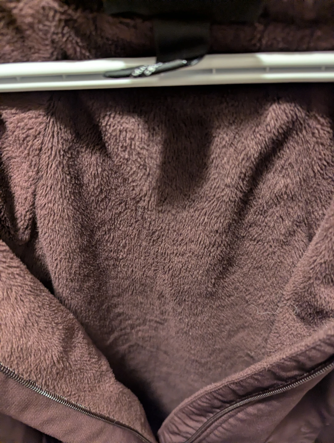 Large Maroon Fleece-Lined Hooded Jacket - photo 2