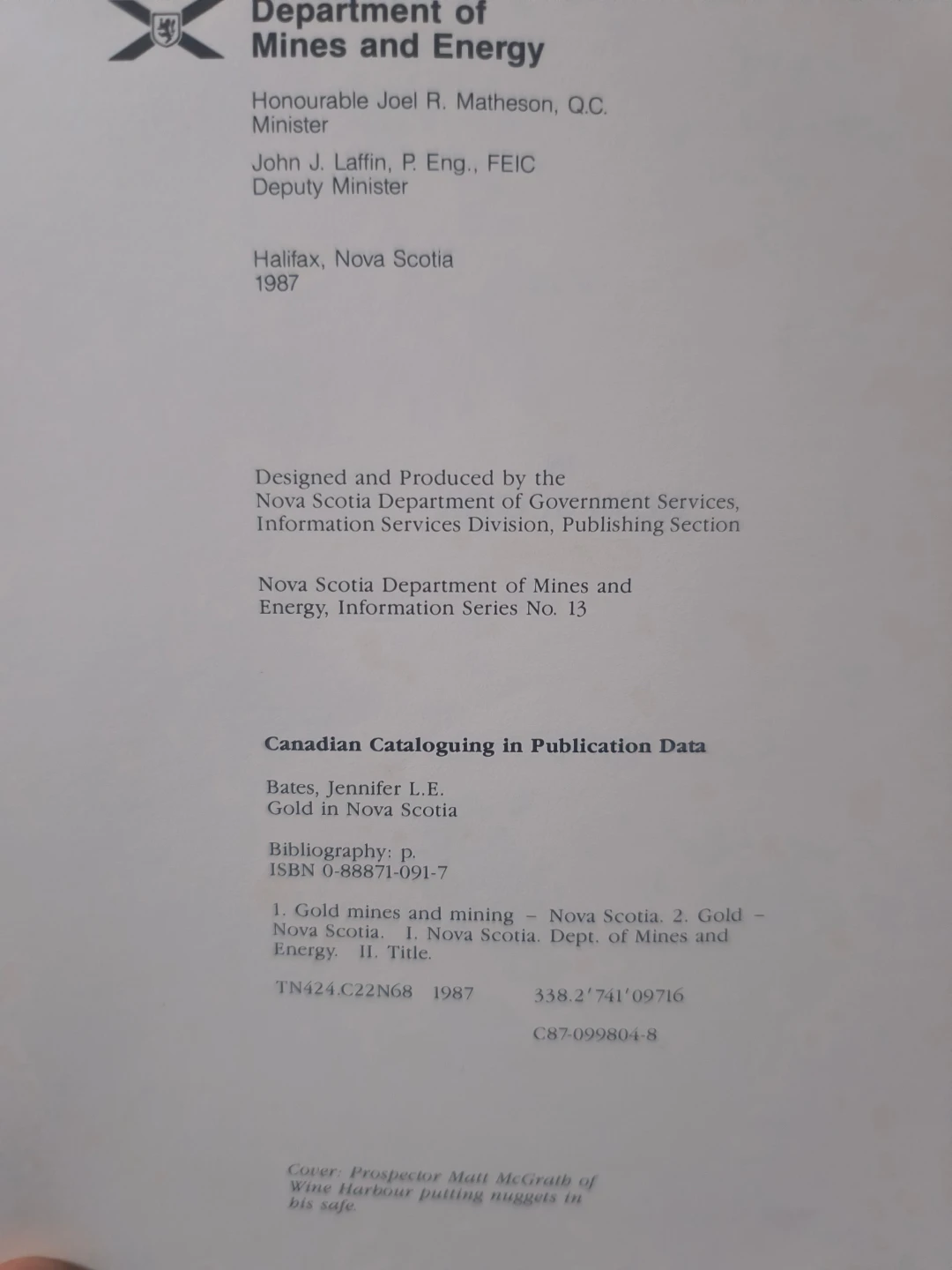 Gold in Nova Scotia (1987 softcover) - photo 2