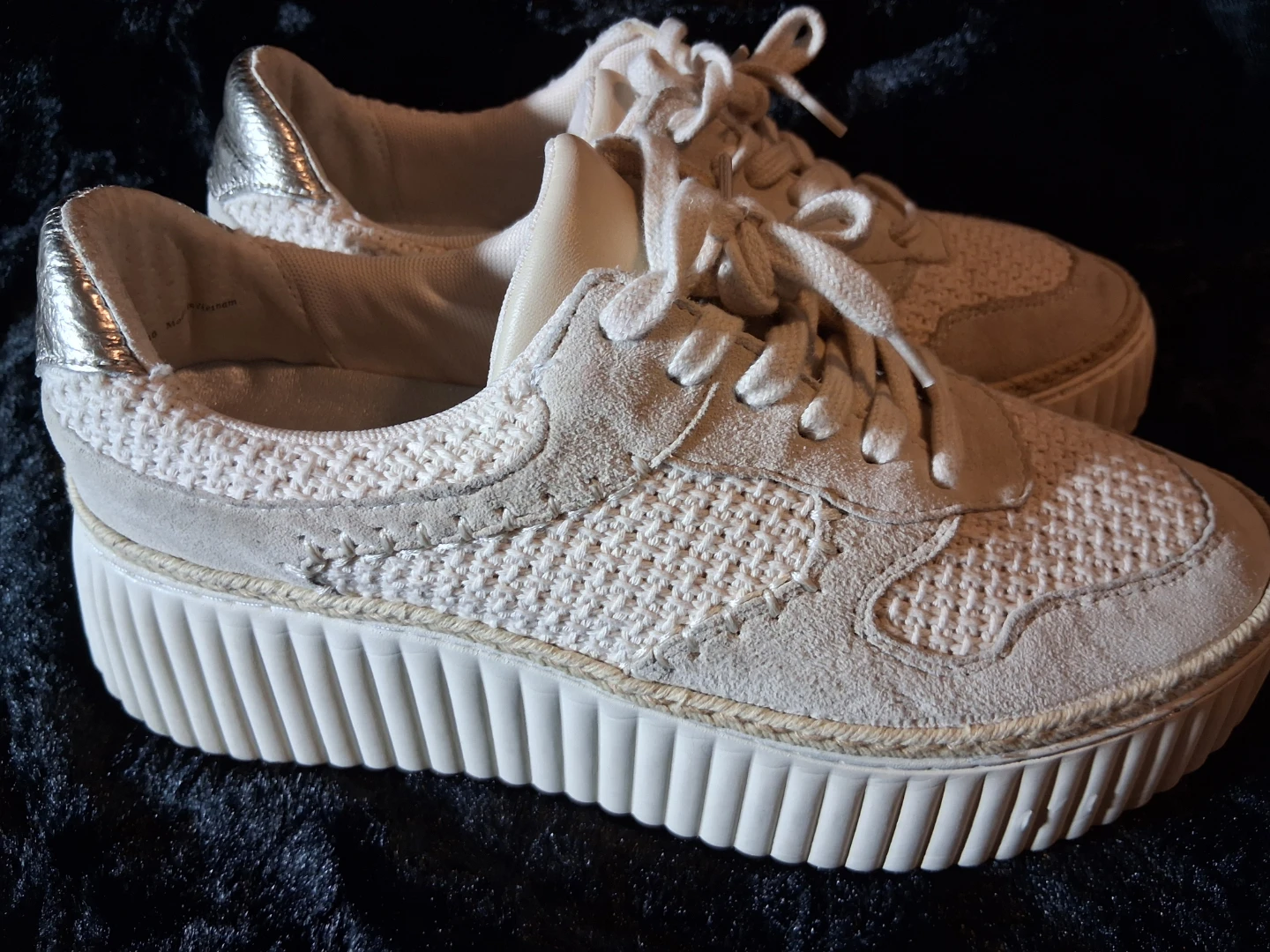 Dolce Vita White & Tan Platform Sneakers