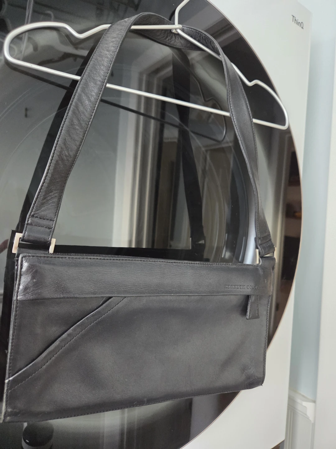 Kenneth Cole Black Leather Shoulder Bag
