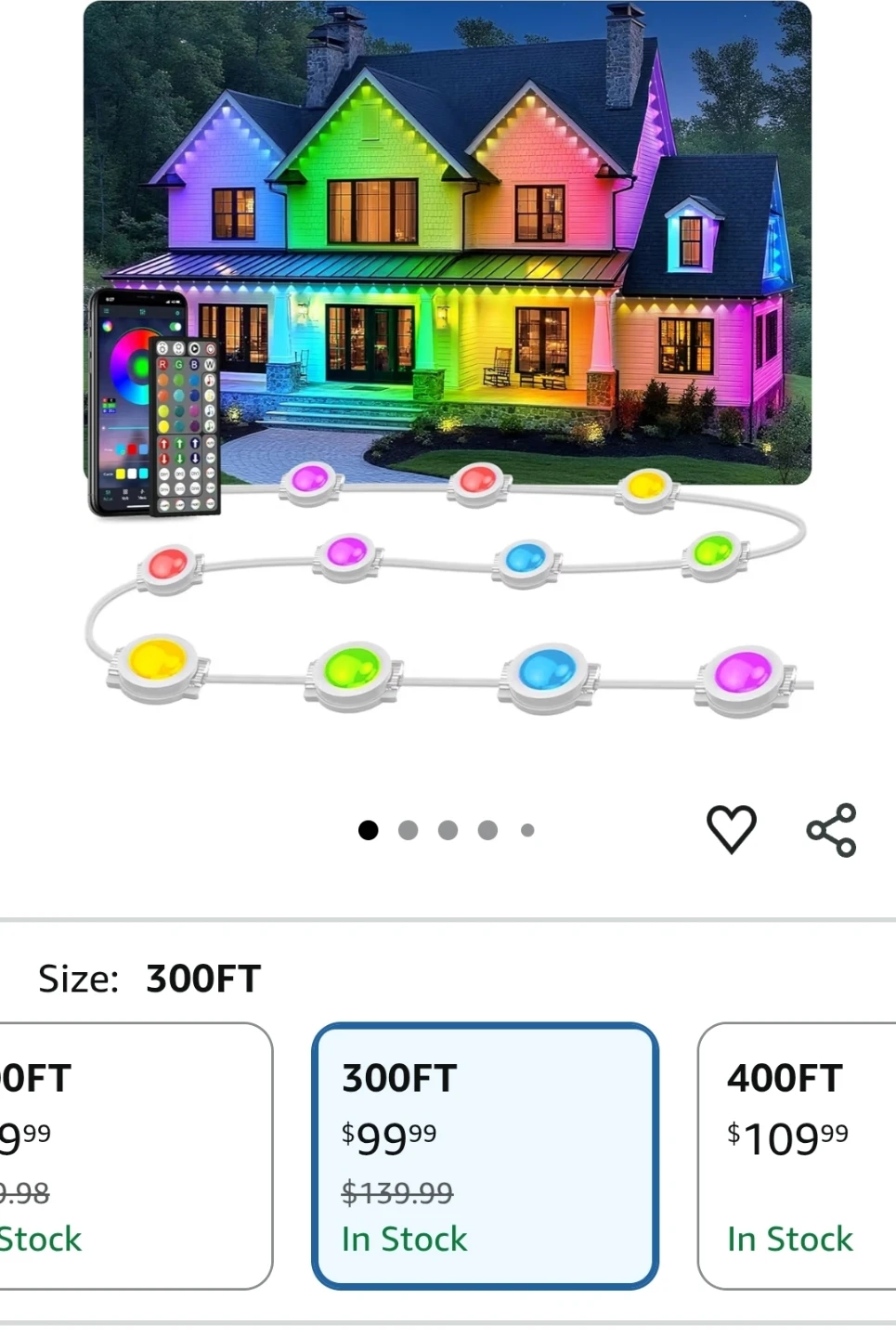 Outdoor LED Colorful Eaves Light - 300FT