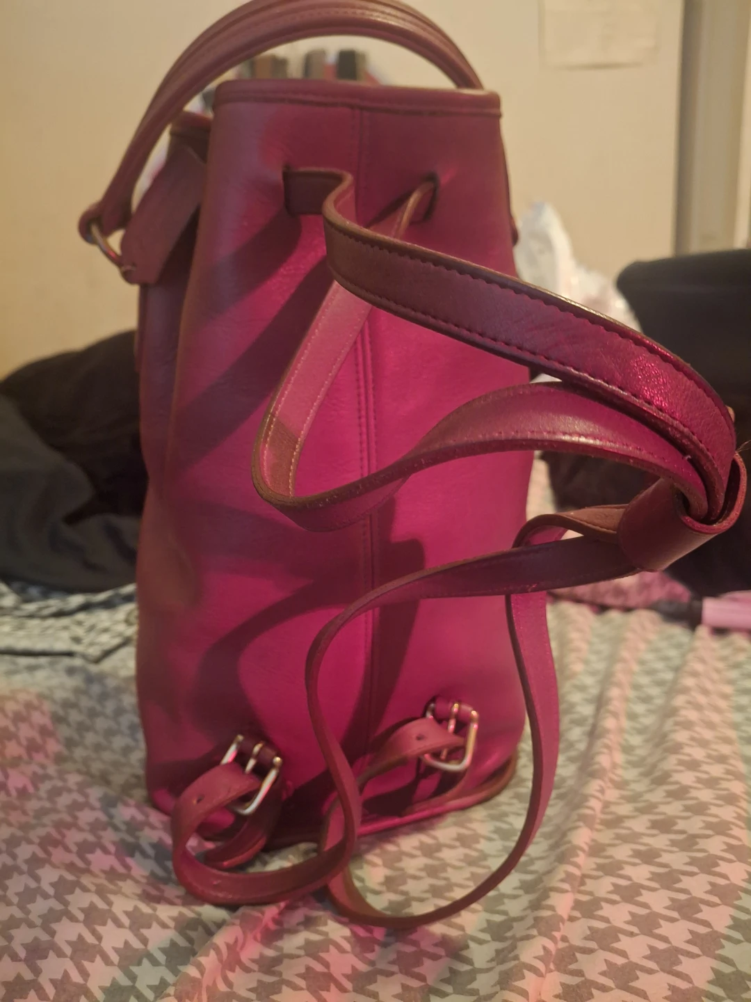 Coach Leather Bucket Backpack - Red - photo 3