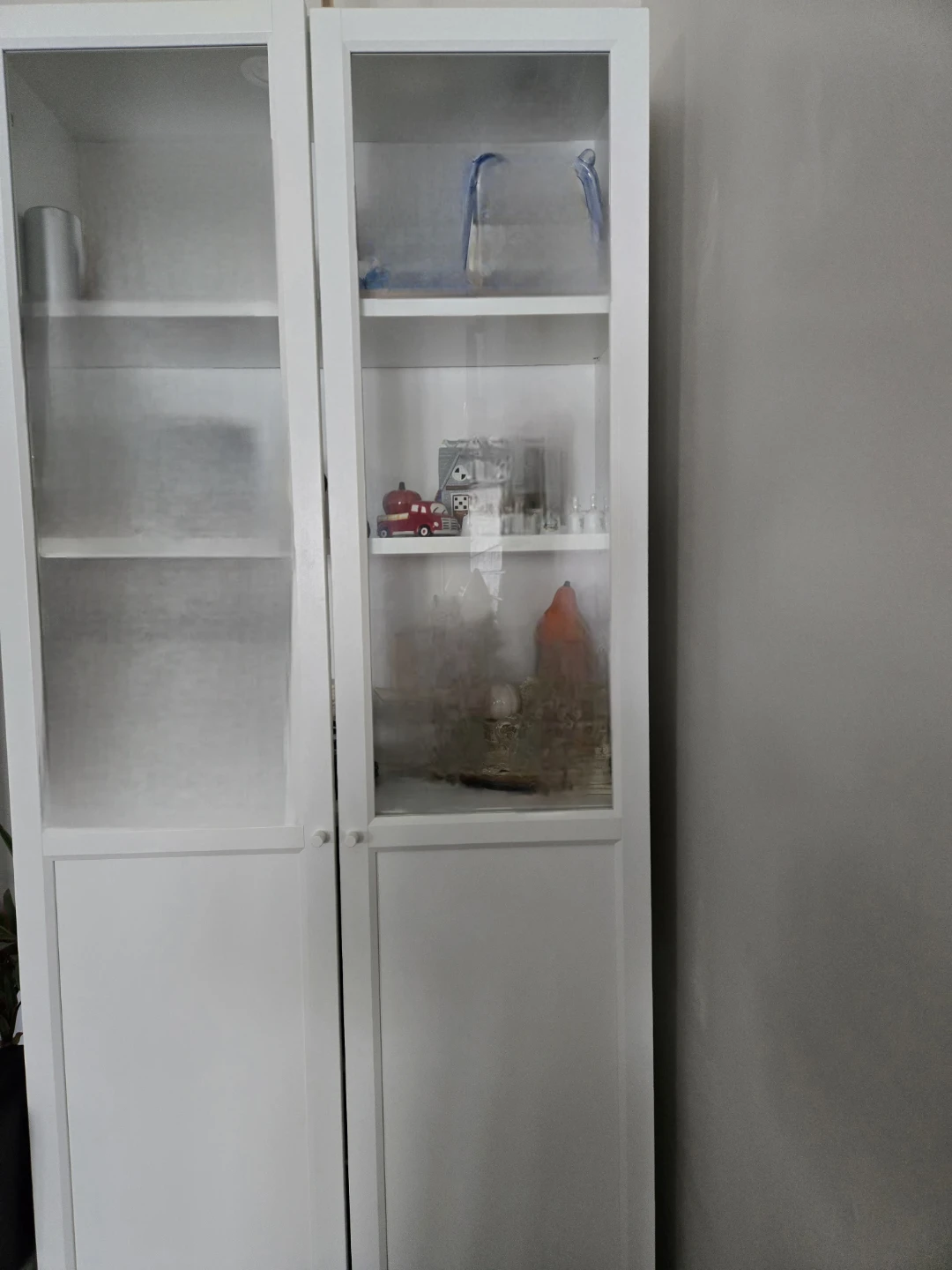 2 IKEA White Display Cabinet with Glass Doors