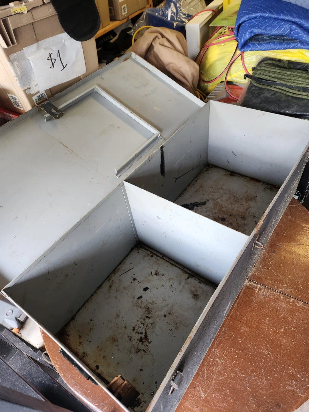 Vintage Metal Storage Box with Handles - photo 2
