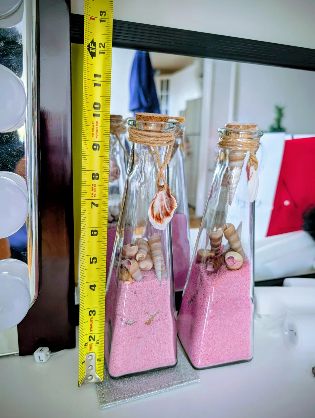 Decorative Glass Bottles with Pink Sand and Shells 🏆 - photo 2