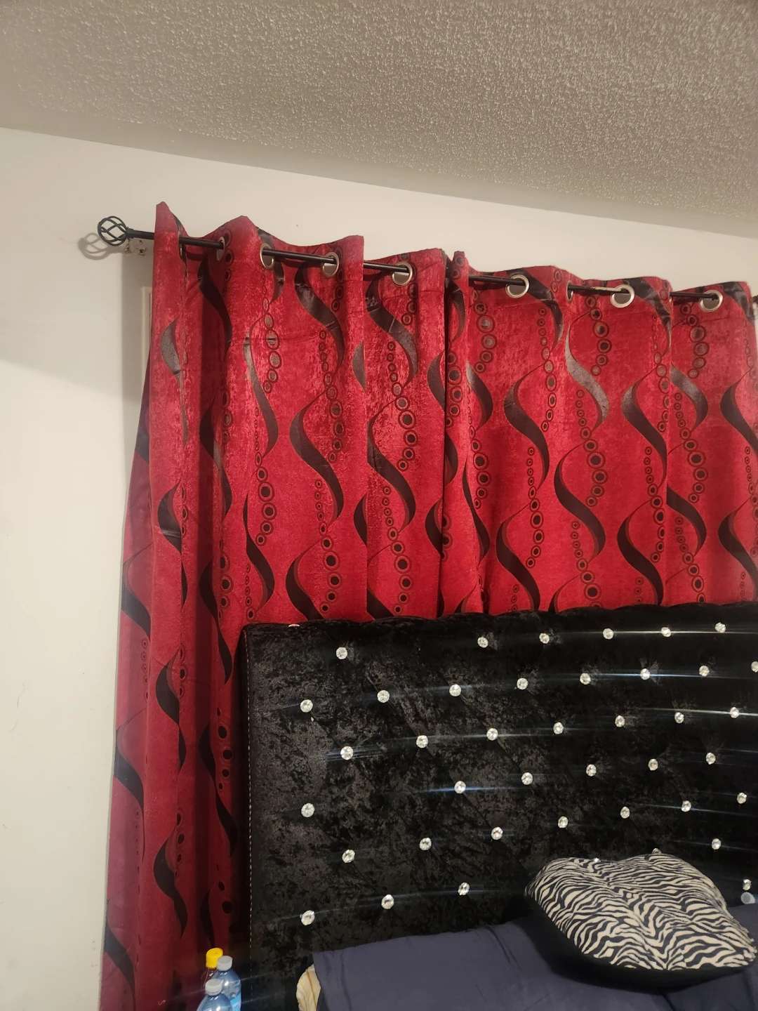 Red and Black Patterned Curtains