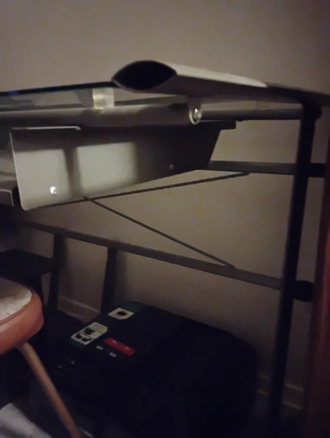 Glass Top Desk with Shelving