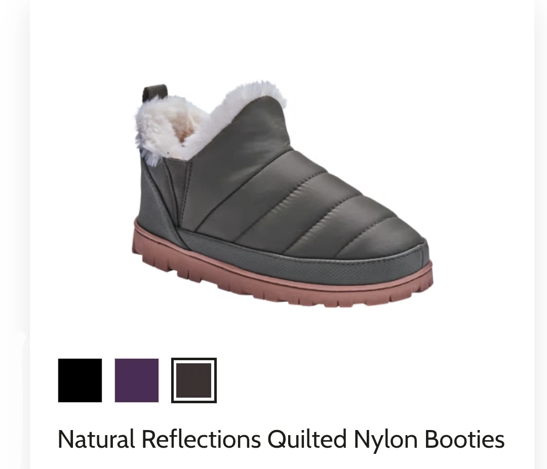 🥕 Women's Natural Reflections Quilted Nylon Booties