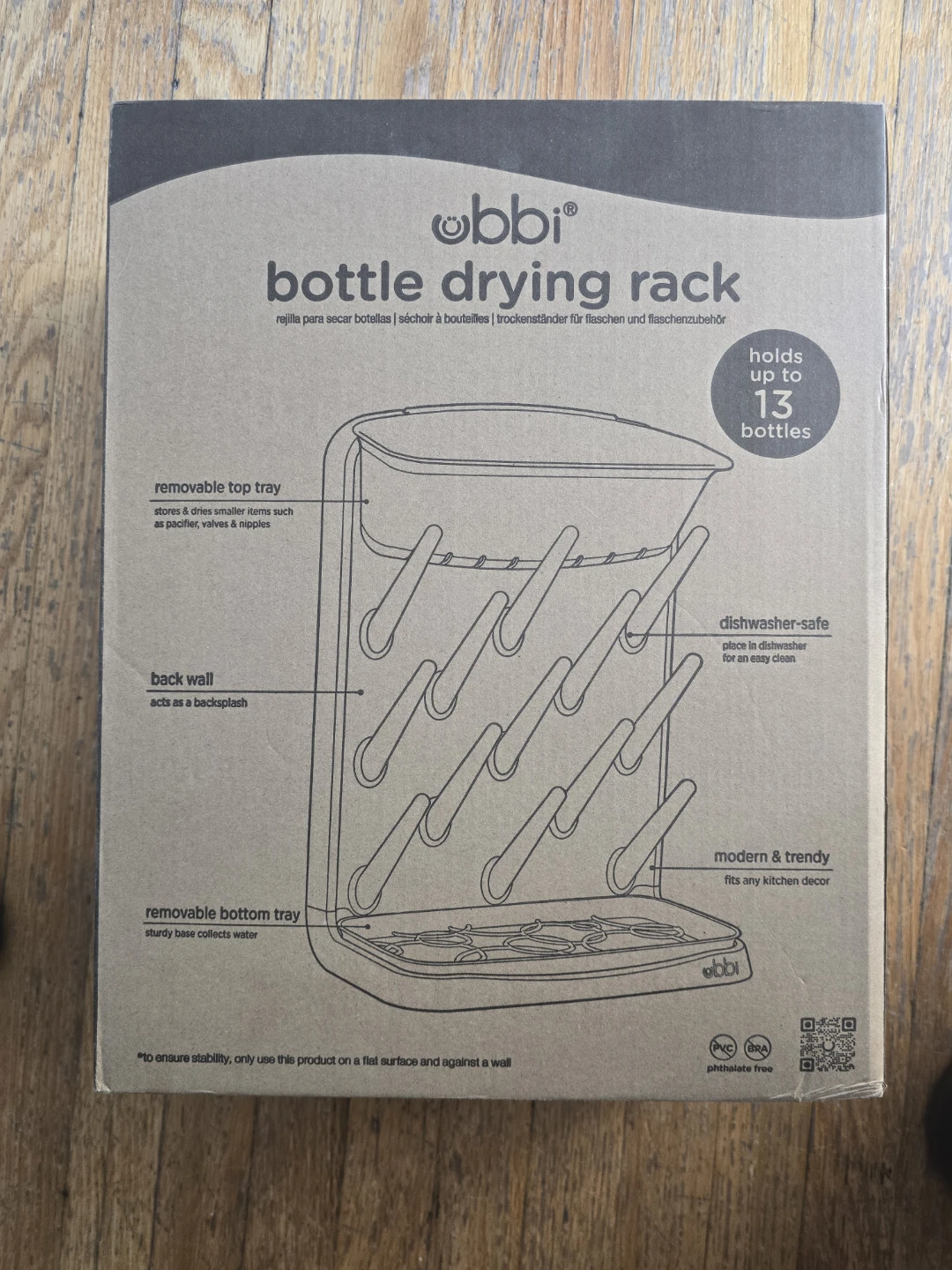 Ubbi Bottle Drying Rack - Holds up to 13 Bottles